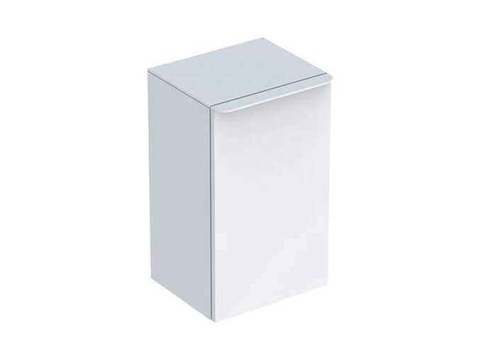 Geberit Smyle Square boční skříňka 36x32,6x60 cm, 1x dvířka, závěsy vpravo, bílá lesk/bílá mat