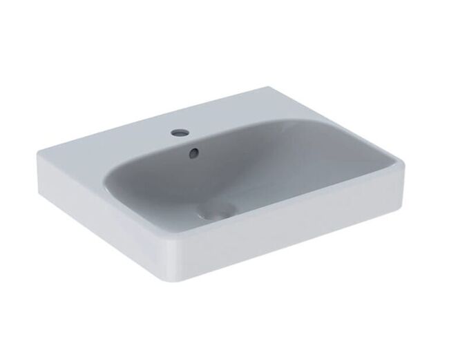 Geberit Smyle Square umývátko 50x41 cm, otvor pro baterii, s přepadem, bílá