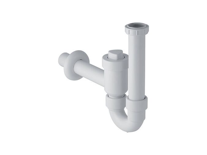 Geberit Trubková umyvadlová zápachová uzávěrka, s kulovým uzávěrem, d 40 mm, alpská bílá