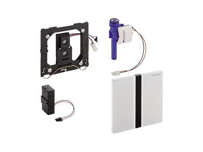 Geberit Typ 50 elektronické ovládání splachování pisoárů, napájení ze sítě, červenozlatý/easy-to-clean kartáčováno