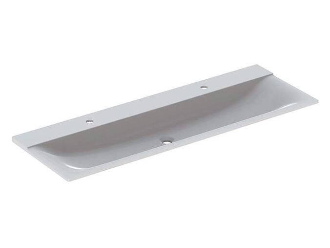 Geberit Xeno² nábytkové umyvadlo 140x48cm, 2 otvory pro baterii, bez přepadu, alpská bílá