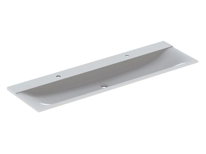 Geberit Xeno² nábytkové umyvadlo 160x48cm, 2 otvory pro baterii, bez přepadu, alpská bílá