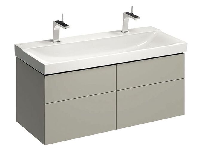 Geberit Xeno² skříňka pod umyvadlo o šířce od 120 cm, se čtyřmi zásuvkami 117,4x46,2x53 cm, lak matný, greige