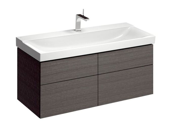 Geberit Xeno² skříňka pod umyvadlo o šířce od 120 cm, se čtyřmi zásuvkami 117,4x46,2x53 cm, lak strukturovaný, šedá scultura