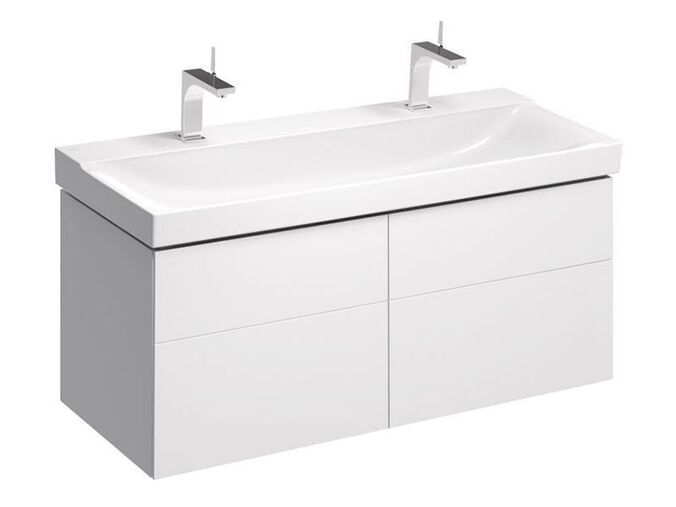 Geberit Xeno² skříňka pod umyvadlo o šířce od 120 cm, se čtyřmi zásuvkami 117,4x46,2x53 cm, lakovaná s vysokým leskem, bílá
