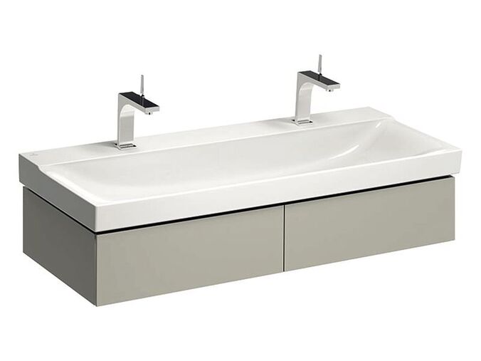 Geberit Xeno² skříňka pod umyvadlo o šířce od 120 cm, se dvěma zásuvkami 117,4x46,2x22 cm, lak matný, greige