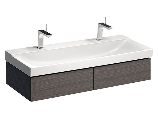 Geberit Xeno² skříňka pod umyvadlo o šířce od 120 cm, se dvěma zásuvkami 117,4x46,2x22 cm, lak strukturovaný, šedá scultura