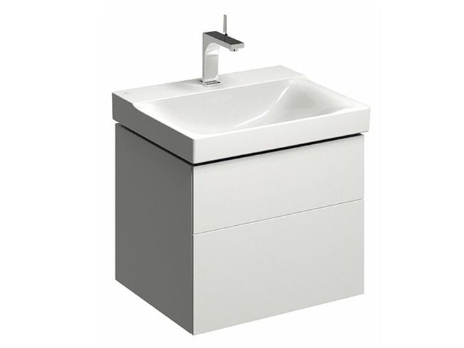 Geberit Xeno² skříňka pod umyvadlo, se dvěma zásuvkami 58x46,2x53 cm, lakovaná s vysokým leskem, bílá