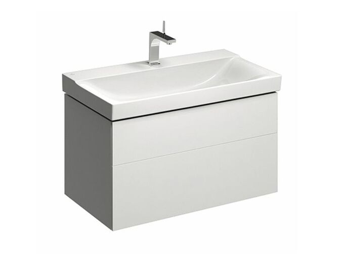 Geberit Xeno² skříňka pod umyvadlo, se dvěma zásuvkami 88x46,2x53 cm, lakovaná s vysokým leskem, bílá