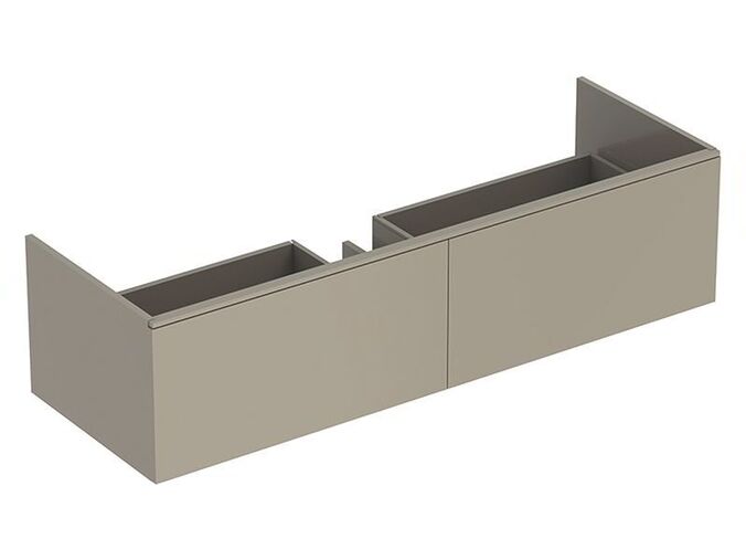 Geberit Xeno² skříňka pod umyvadlo z minerálního kompozitu, se dvěma zásuvkami 139,5,5x47,3x35 cm, lak matný, greige