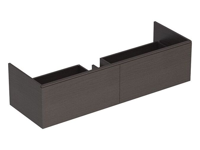 Geberit Xeno² skříňka pod umyvadlo z minerálního kompozitu, se dvěma zásuvkami 139,5,5x47,3x35 cm, melamin struktura dřeva, šedá scultura