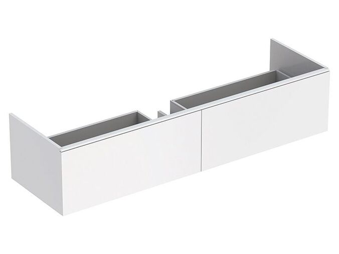 Geberit Xeno² skříňka pod umyvadlo z minerálního kompozitu, se dvěma zásuvkami 159,5x47,3x35 cm, lak matný, varicor, bílá č. 016