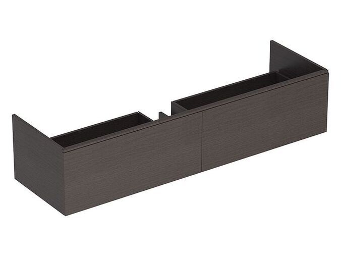 Geberit Xeno² skříňka pod umyvadlo z minerálního kompozitu, se dvěma zásuvkami 159,5x47,3x35 cm, melamin struktura dřeva, šedá scultura