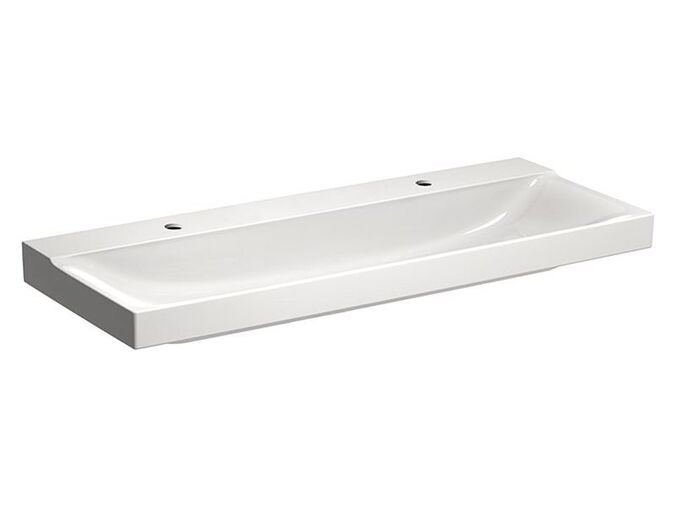 Geberit Xeno² umyvadlo 120x48 cm, 2 otvory pro baterii, bez přepadu, KeraTect, bílá