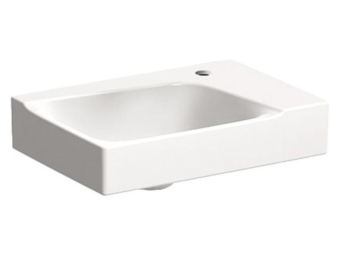 Geberit Xeno² umývátko 40x28 cm, s otvorem pro baterii vpravo, bez přepadu, KeraTect, bílá