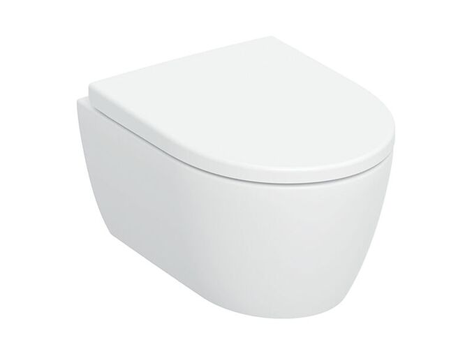 Geberit iCon závěsné WC 35,5x49 cm, hluboké splachování, uzavřený tvar, zkrácené vyložení, Rimfree, sedátko EasyMount, bílá mat