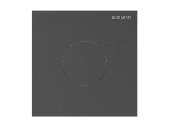 Geberit Typ 40 Round ovládání splachování pisoáru s elektronickým spuštěním splachování, napájení ze sítě, černý chrom kartáčovaný, easy-to-clean