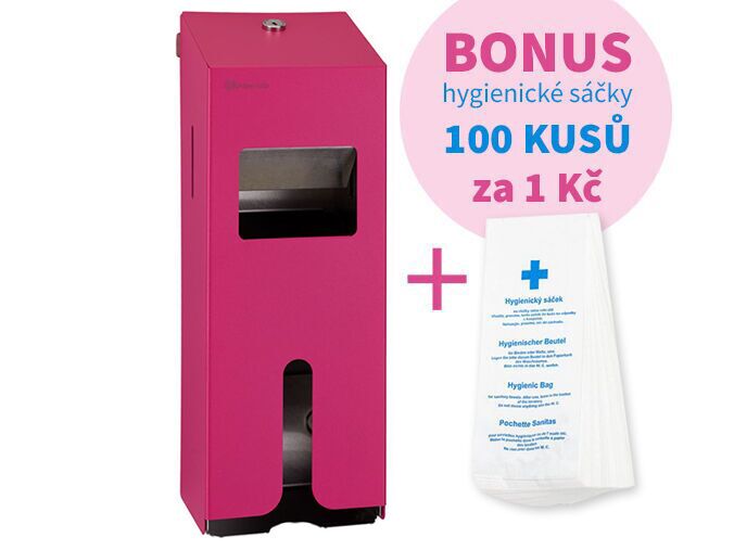 Merida Stella zásobník na hygienické vložky a tampony, nerez mat fuchsiová