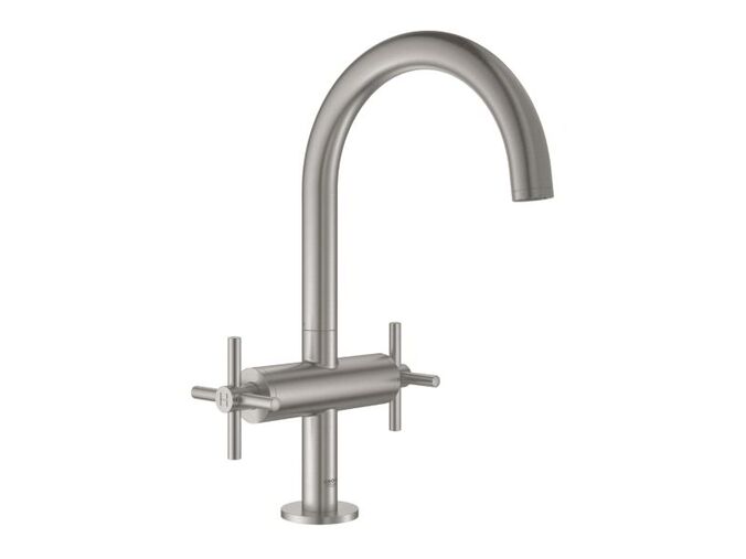 Grohe Atrio Umyvadlová baterie s výpustí a otočným výtokem, supersteel