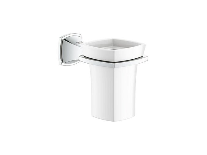 Grohe Grandera Keramická sklenička s držákem, chrom