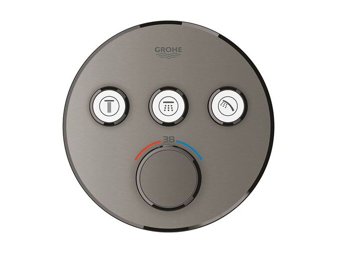 Grohe Grohtherm SmartControl Termostatická sprchová podomítková baterie, 3 ventily, kartáčovaný Hard Graphite