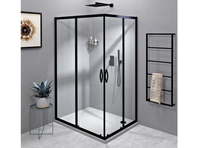 Gelco SIGMA SIMPLY BLACK obdélníkový sprchový kout 1000x900 mm, L/P varianta, rohový vstup, čiré sklo