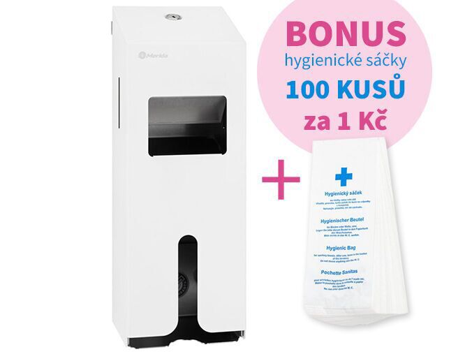Merida Stella zásobník na hygienické vložky a tampony, nerez mat bílý