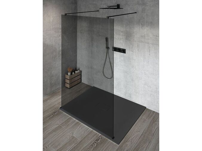 Gelco VARIO BLACK jednodílná sprchová zástěna do prostoru, kouřové sklo, 900 mm