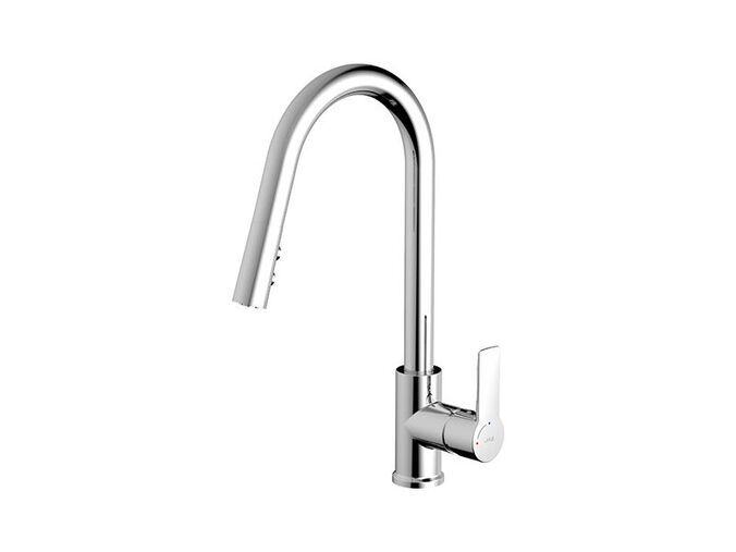 Jika Ponta Style Dřezová páková baterie, vytahovací sprška, 2 proudy, Cold Start, chrom