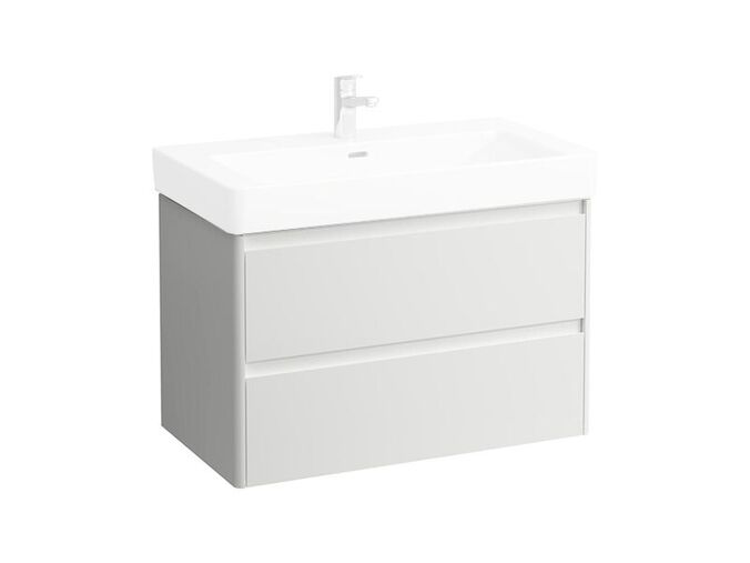 Laufen Base 2.0 skříňka pod umyvadlo 82x44,5 cm, 2x zásuvka, bílá lesk