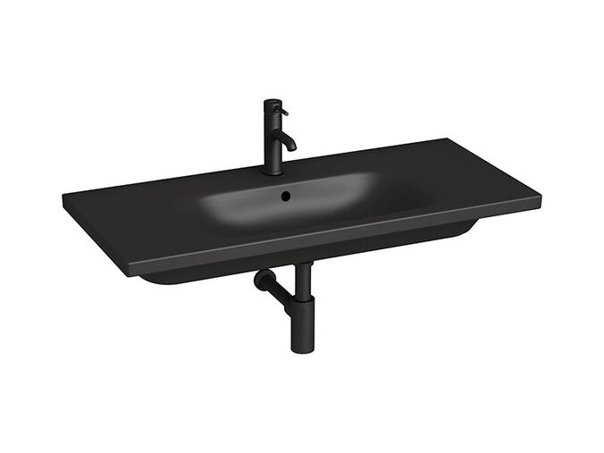 Jika Umyvadlo 100x45 cm, otvor pro baterii, přepad, černá mat