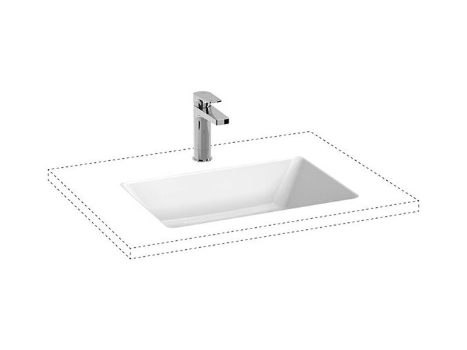 Jika Cubito Zdola zápustné umyvadlo 53,5x37 cm, s přepadem, Perla, bílá