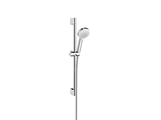 Hansgrohe Crometta 100 Sprchová souprava Vario, EcoSmart 9 l/min, sprchová tyč 650 mm, bílá/chrom