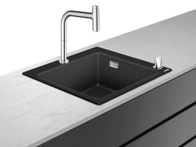Hansgrohe Dřezy Set dřezu a baterie C51-F450-06, grafitová černá/chrom