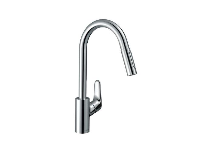 Hansgrohe Focus M41 Dřezová baterie M4116-H240 s výsuvnou sprškou, sBOX, chrom