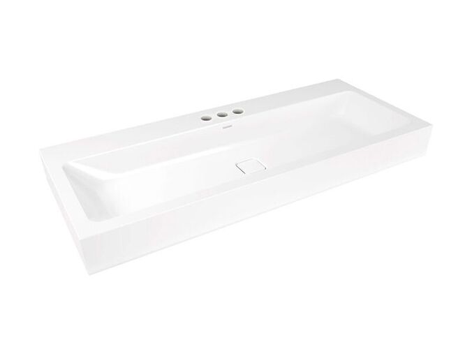 Kaldewei CONO 3091, umyvadlo na stěnu, 1200x500x120mm, bílá, Perl-Effekt, 3 otvory pro baterii