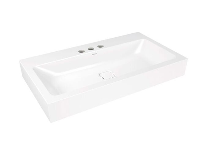 Kaldewei Cono 3090 umyvadlo na stěnu, 90x50x12 cm, Perl-Effekt, 3 otvory pro baterii, bílá