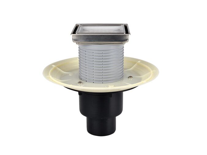 HL podlahová vpust, svislý odtok DN50/75/110, z.u. Primus (suchý sifon), nástavec s rámem 132x132 mm, kryt pro vložení dlažby
