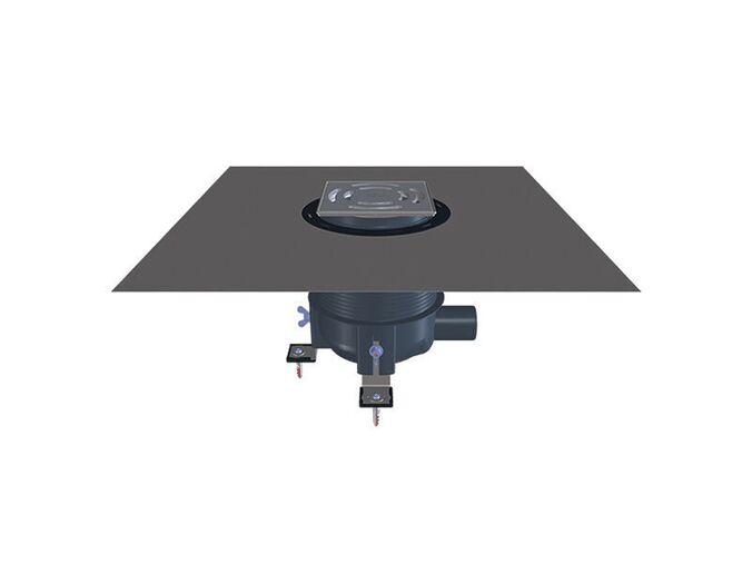 HL Sprchová vpust, boční odpad DN50, z.u. Primus (suchý sifon), výškově upravitelná, iz. souprava na stěrkové iz., 145x145 mm/138x138 mm, nerez
