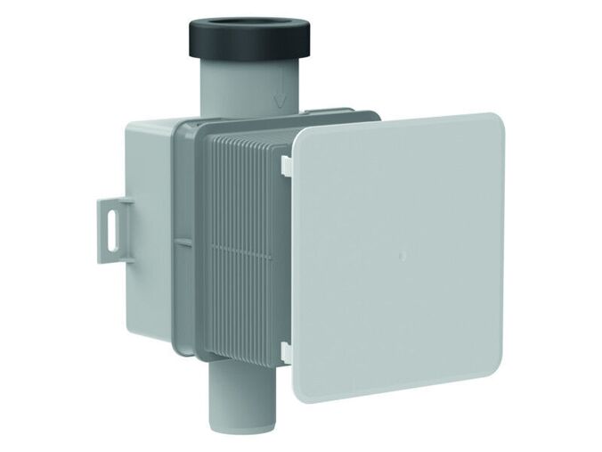HL Podomítková zápachová uzávěrka ke klimatizačním jednotkám DN32 - 100x100 mm, kryt bílý 110x110 mm