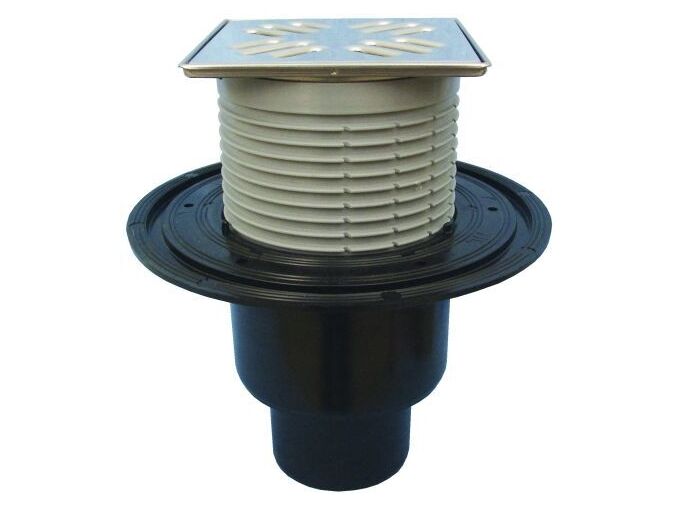 HL Podlahová vpust DN50/75/110 se svislým odtokem, 123x123mm/115x115mm