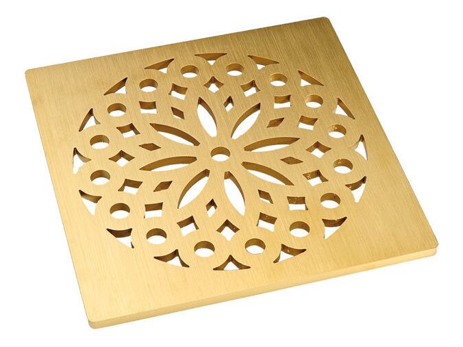 HL Vtoková mřížka z nerezové oceli a pvD mosazným povlakováním 138x138mm Hamam
