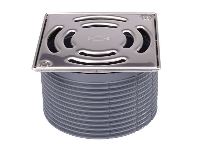 HL Nástavec d 146mm/ V4A nerezový rám 145x145mm/ nerezová mřížka 138x138mm, Klick-Klack
