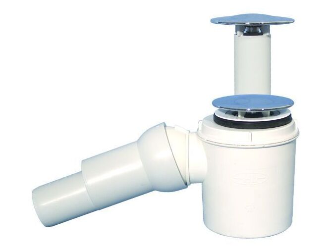HL Zápachová uzávěrka DN40/50 ke sprchovým mísám ( s otvorem 52mm) a přepadovou trubicí 0-70mm