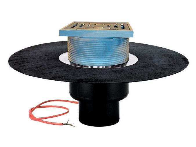 HL Střešní vtok DN75 svislý s asfaltovou manžetou, s elektrickým ohřevem (10-30W, 230V)