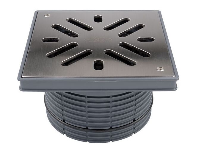 HL Nástavec d 195mm, plastový rám 240x240mm/ mříž nerez 226x226mm, připevněná šroubky