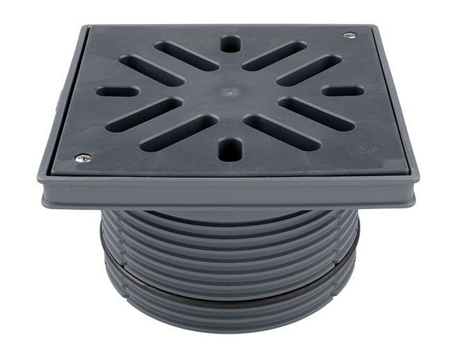 HL Nástavec d 195mm, plastový rám 240x240mm/ mříž plast 226x226mm, připevněná šroubky