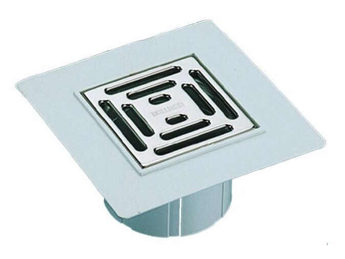 HL Nástavec hladký d145mm s PVC límcem a nerezovou mřížkou 206x206mm/138x138mm