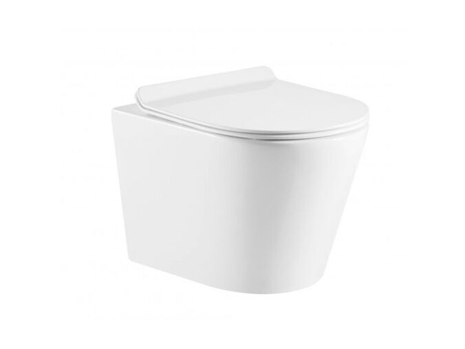 Hopa Ovale Basso rimless závěsný klozet, 51,5×36,5×35,5 cm, Slim sedátko, Soft-close, bílá