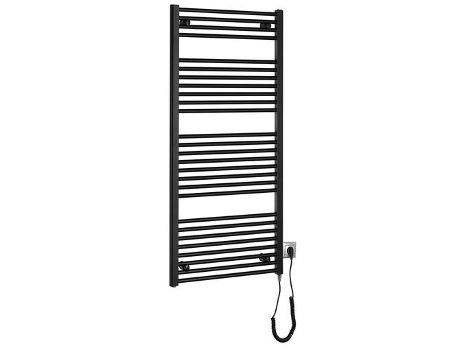 Aqualine DIRECT-E elektrické otopné těleso rovné 600x1320 mm, 600 W, černá